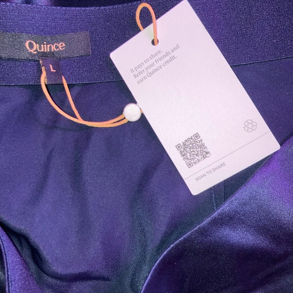 NWT $59.90 Quince Navy Silk Mini Skirt L - Picture 3 of 4